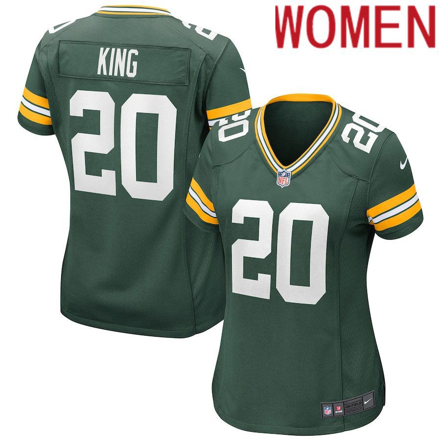 Women Green Bay Packers #20 Kevin King Nike Green Game NFL Jersey